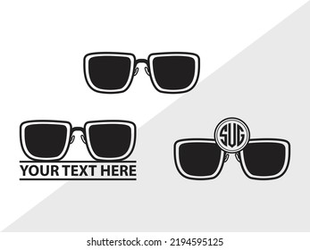 Sunglass Monogram SVG Printable Vector Illustration