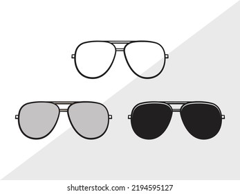 Sunglass Monogram SVG Printable Vector Illustration