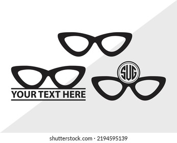 Sunglass Monogram SVG Printable Vector Illustration