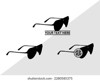Sunglass Monogram Vector Illustration Silhouette