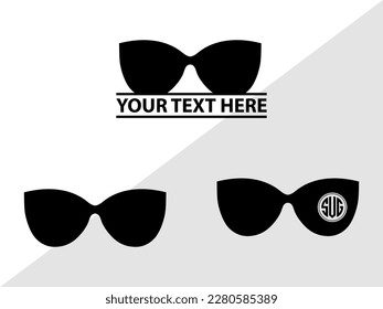 Sunglass Monogram Vector Illustration Silhouette