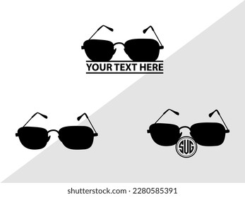 Sunglass Monogram Vector Illustration Silhouette