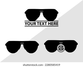 Sunglass Monogram Vector Illustration Silhouette