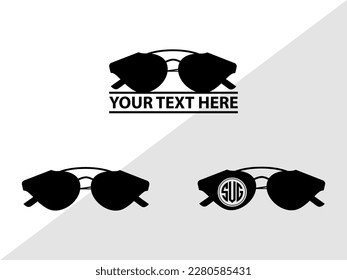 Sunglass Monogram Vector Illustration Silhouette