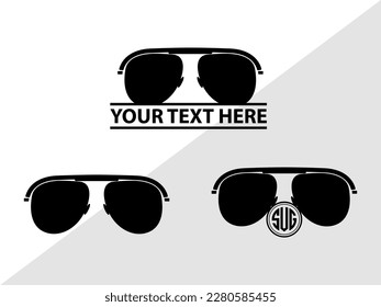 Sunglass Monogram Vector Illustration Silhouette
