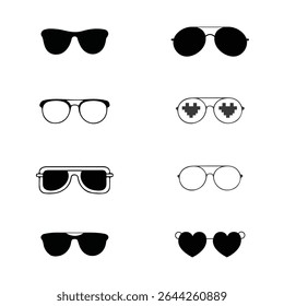 sunglass silhouette design icon collection