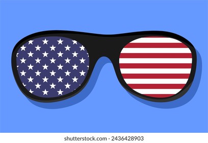 Sunglass with united states flag
