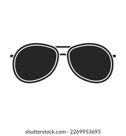 Sunglass vector icon. Black vector icon isolated on white background sunglass.