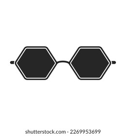 Sunglass vector icon. Black vector icon isolated on white background sunglass.