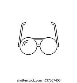 Sunglass vector icon in line style. Eyewear flat illustration.