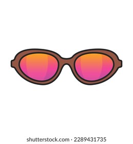Sunglass vector icon.Color vector icon isolated on white background sunglass.