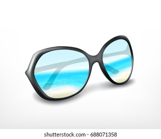 Sunglasses. 3d illustration. Vector icon. EPS10 vector