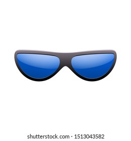 Sunglasses 3D. Summer sunglass shade isolated white background. Fun color sun glass Realistic design eye sight protection. Cool fashion eyeglasses. Beach summer sunlight accessory Vector illustration