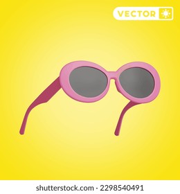 gafas de sol conjunto de iconos vectoriales 3D, en un fondo amarillo