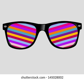 sunglasses with abstract geometric. vector background illustration