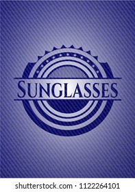 Sunglasses badge with jean texture