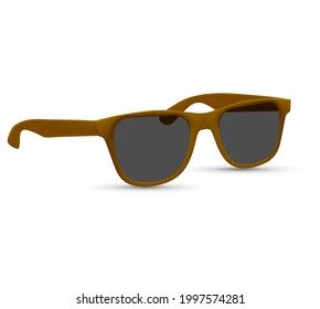 Sunglasses beach, Fashion accessory. Polarized geek glasses, hipster sun lens ocular. Isolated on white background. Vector illustration.