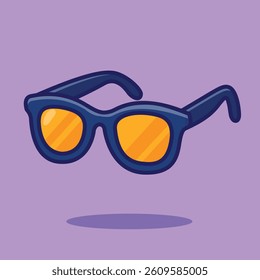 Sunglasses Cartoon Illustration. Vector Icon Flat Cartoon Style. Cheerful Colors. Bold Outline.