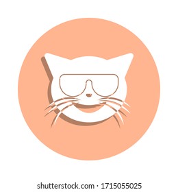 Sunglasses cat badge icon. Simple glyph, flat vector of cat smile icons for ui and ux, website or mobile application