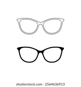 Sunglasses cat eyes design outline vector