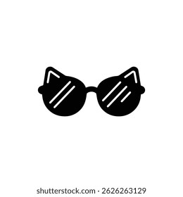 Sunglasses with Cat Eyes and Dotted Lens Black Icon