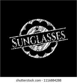 Sunglasses with chalkboard texture