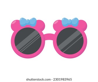 sunglasses for children in flat style on a white background