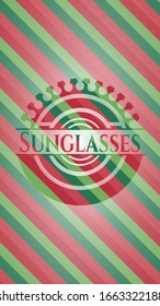 Fondo de placa de Navidad de lentes de sol. Ilustración vectorial. Detallado.