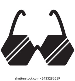 Icono de círculo de gafas de sol con sombra larga. Diseño plano. Icono Redondo. Elemento de diseño de página web y aplicación móvil.7891 sunglass