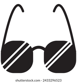 Sunglasses circle icon with long shadow. Flat design style. Round icon. Web site page and mobile app design element.7891 sunglass
