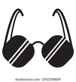 Sunglasses circle icon with long shadow. Flat design style. Round icon. Web site page and mobile app design element.7891 sunglass