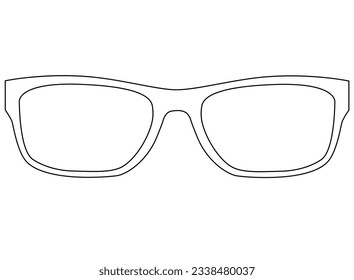 Sunglasses, classic accessory - vector linear image for a sign or logo. Outline. Glasses, drawing for icon or sign