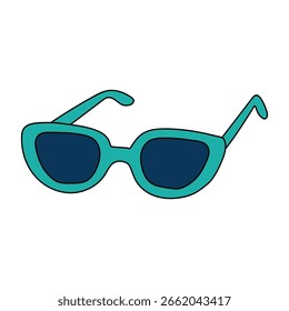 Gafas de sol Clip elemento de arte Vector. Vector de gafas de sol. Divertida página para colorear imprimible para niños actividad. Actividad de verano. Gafas de sol de dibujos animados de verano.