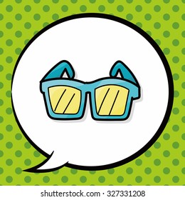 sunglasses color doodle, speech bubble