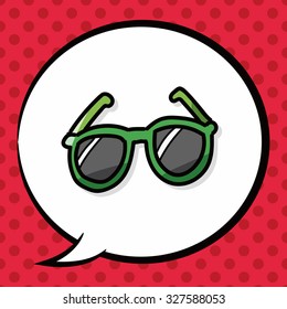 sunglasses color doodle, speech bubble