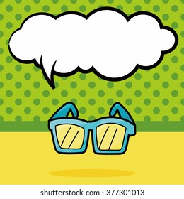 sunglasses color doodle, speech bubble
