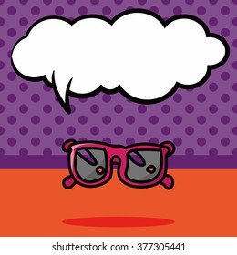 sunglasses color doodle, speech bubble