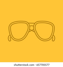 Sunglasses color linear icon. Aviators. Thin line outline symbols on color background. Vector illustration