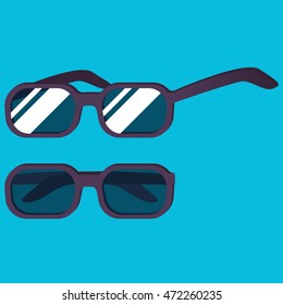 Sunglasses, colorful flat style vector illustration