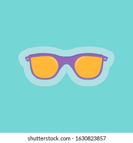 Sunglasses coloring flat art illustration