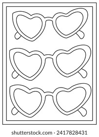 Un diseño vectorial de página de color de gafas de sol con estilo dibujado a mano