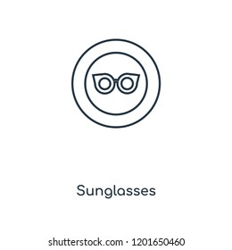 Sunglasses concept line icon. Linear Sunglasses concept outline symbol design. This simple element illustration can be used for web and mobile UI/UX.