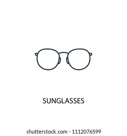 sunglasses concept line icon. Simple element illustration. sunglasses concept outline symbol design from beach set. Can be used for web and mobile UI/UX