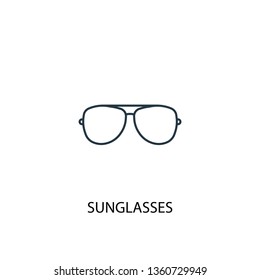 sunglasses concept line icon. Simple element illustration. sunglasses concept outline symbol design. Can be used for web and mobile UI/UX
