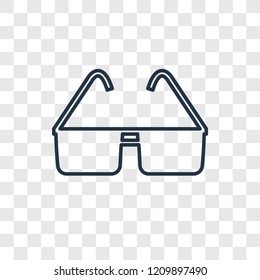 Sunglasses concept vector linear icon isolated on transparent background, Sunglasses concept transparency concept in outline style