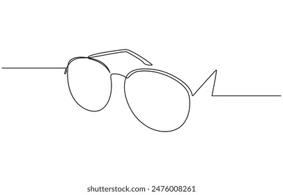 Sunglasses Continuous one line art drawing