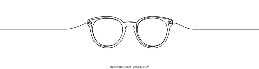 Gafas de sol de dibujo continuo de una línea. Símbolo de gafas. Ilustración vectorial.