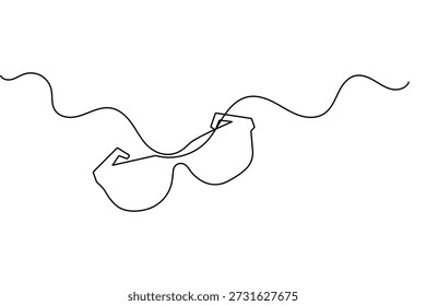 Sonnenbrillen durchgehende einzeilige Zeichnung in einem minimalistischen Stil mit isolierten schwarzen Umrissvektor