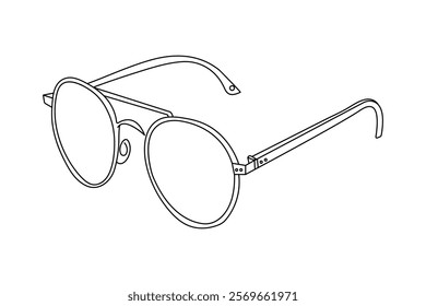  Sunglasses continuous single line art and isolated outline vector design