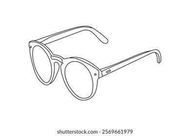  Sunglasses continuous single line art and isolated outline vector design
